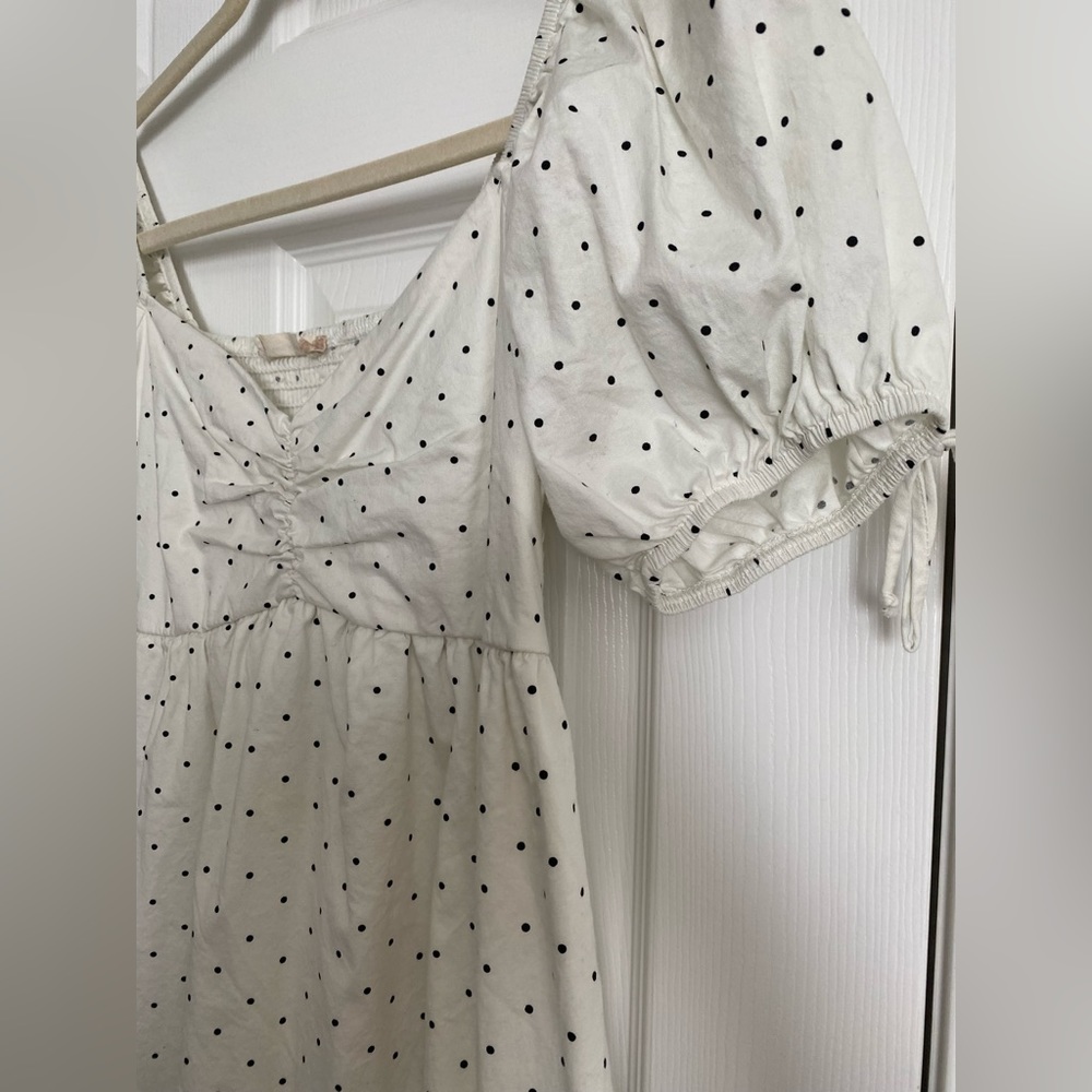 White polka dot dress